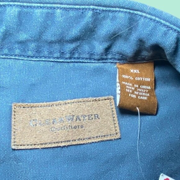 Clear Water Outfitters Mens Blue Button-Up Long Sleeve Shirt Size XXL Cotton - Picture 6 of 8